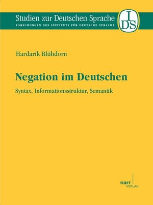 cover image of Negation im Deutschen